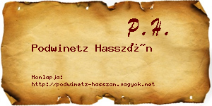 Podwinetz Hasszán névjegykártya